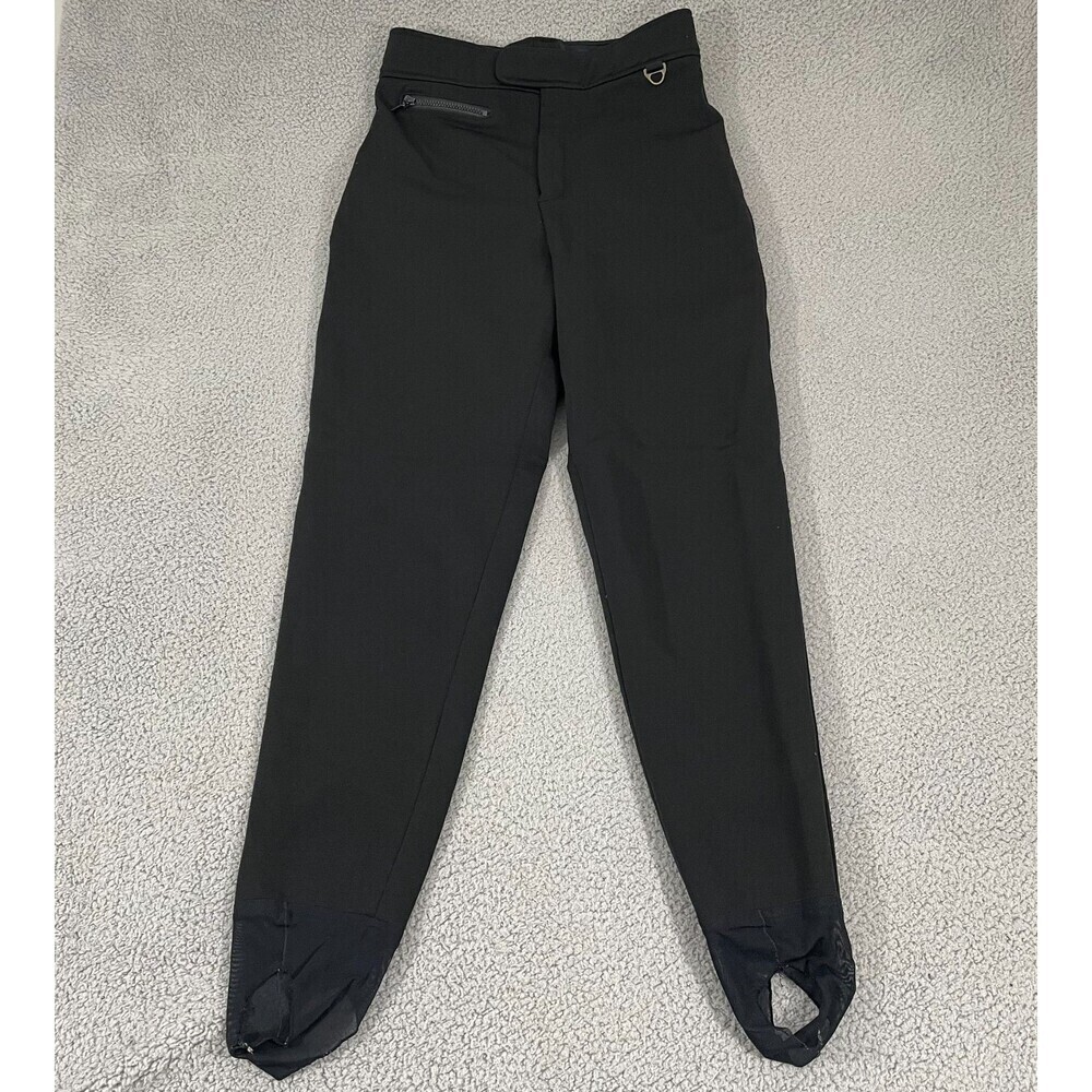 VTG Eddie‎ Bauer EBTEK Ski Pants Women 12 Black Stirrup Winter Outdoor Schoeller